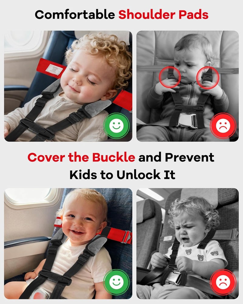 Duythy Airplane Harness for Toddlers with Soft Shoulder Pad Child Airplane Safety Travel Harness for Kids Baby Travel Essentials for Flying with Toddler Must Haves Toddler Plane Essentials - Image 3